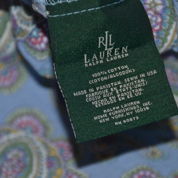 RALPH LAUREN Studio Paisley Oceanside Blue Duvet Cover 100% Cotton TWIN 2 AVAIL - Picture 2 of 7